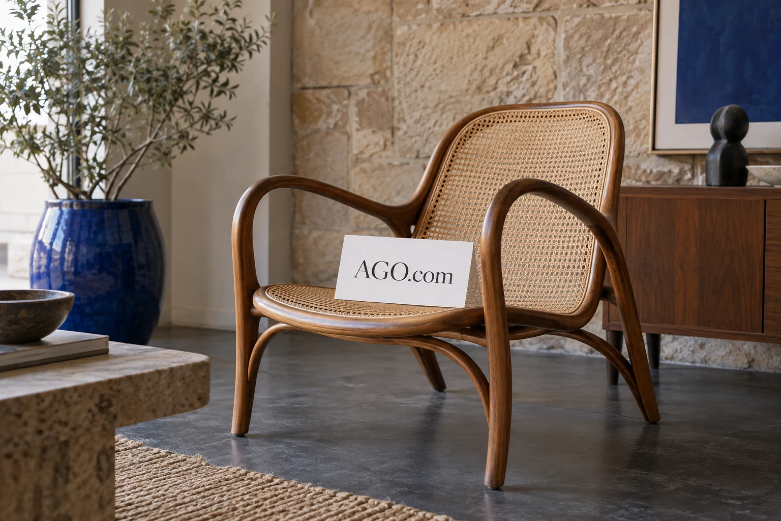 Collected furniture and AGO.com branding